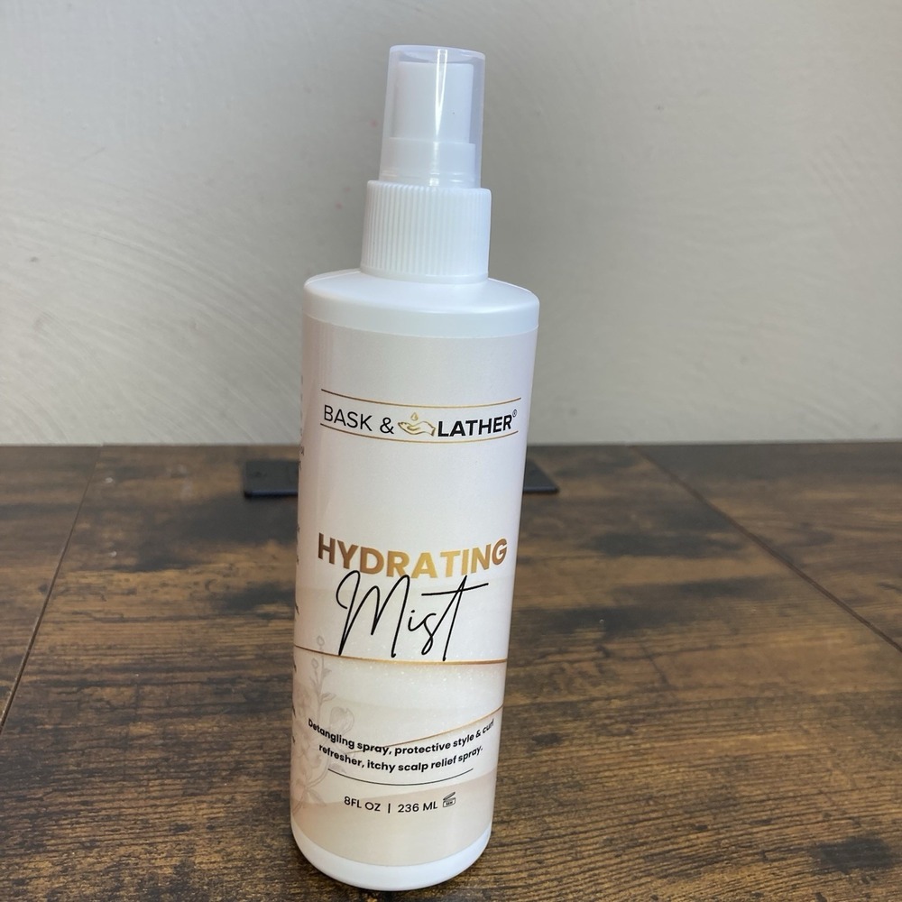Bask‎ & Lather Hydrating Hair Mist Detangling Spray 8 fl oz